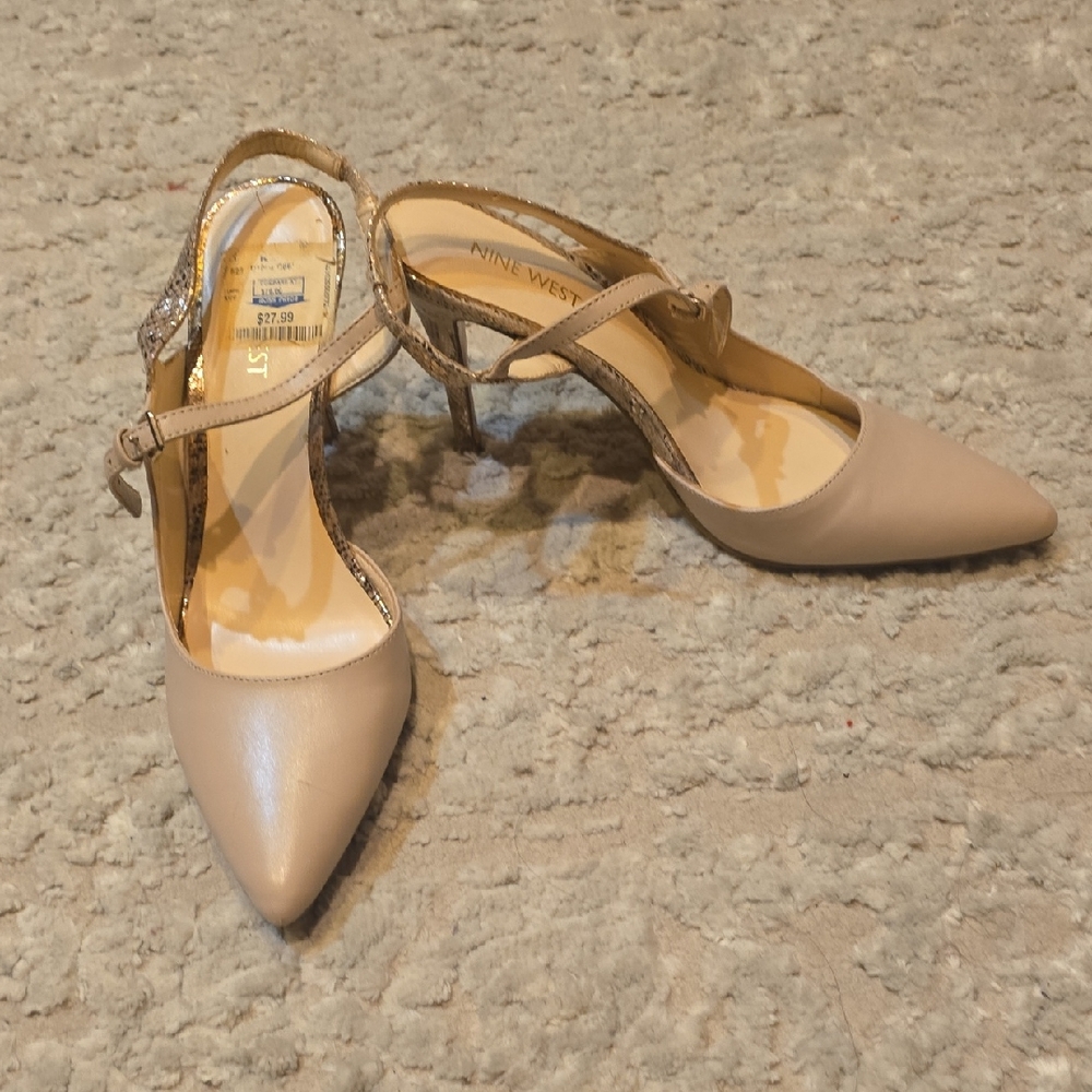 Nine West Beige Pointed Toe Heels
